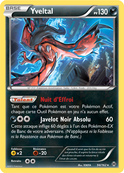 Carte Pokémon Holographique Rare Yveltal 94/162 de la série Impulsion Turbo