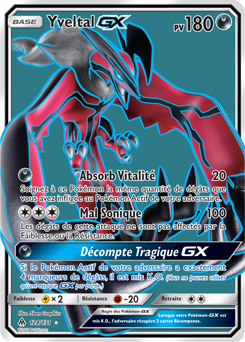 Carte Pokémon Pokémon Full Art Yveltal GX 124/131 de la série Lumière Interdite
