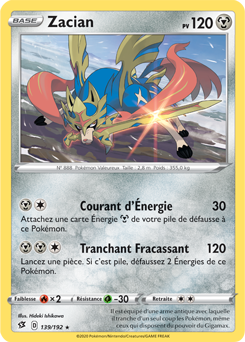 Carte Pokémon Zacian 139/192 de la série Clash des Rebelles en vente au meilleur prix