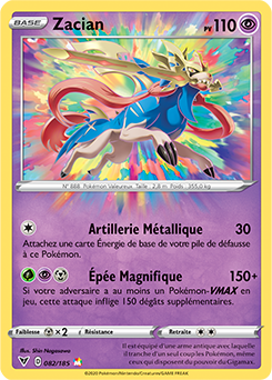 Carte Pokémon Zacian 082/185 de la série Voltage Éclatant en vente au meilleur prix