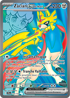 Carte Pokémon Ultra rare Zacian ex de Nabil 176/159 de la série Aventures Ensemble