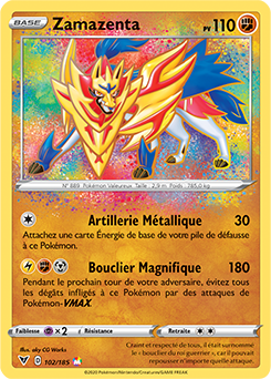 Carte Pokémon Zamazenta 102/185 de la série Voltage Éclatant en vente au meilleur prix