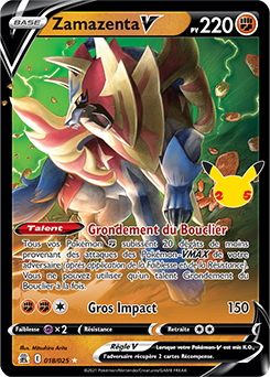 Carte Pokémon Zamazenta V 18/25 de la série Célébrations en vente au meilleur prix