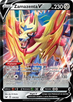 Carte Pokémon Zamazenta V 139/202 de la série Épée et Bouclier en vente au meilleur prix