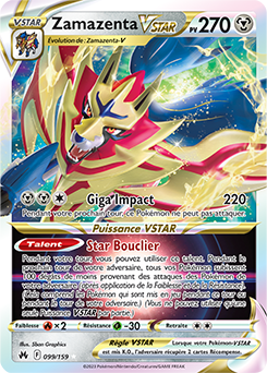 Carte Pokémon Zamazenta VSTAR 099/159 de la série Zénith Suprême en vente au meilleur prix