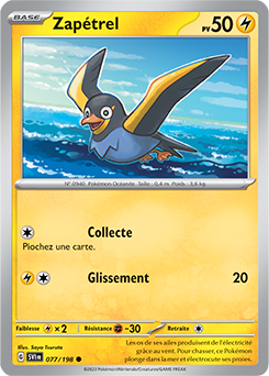 Carte Pokémon Zapétrel 077/198 de la série Écarlate et Violet en vente au meilleur prix