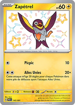 Carte Pokémon Zapétrel 145/91 de la série Destinées de Paldea en vente au meilleur prix