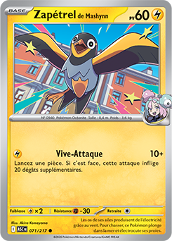 Carte Pokémon Zapétrel de Mashynn 71/217 de la série Héros Transcendants en vente au meilleur prix