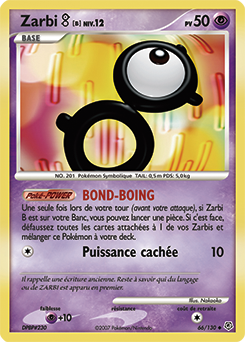 Carte Pokémon Zarbi B 66/130 de la série Diamant & Perle en vente au meilleur prix