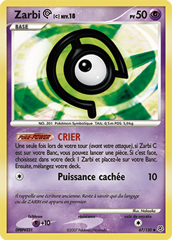 Carte Pokémon Zarbi C 67/130 de la série Diamant & Perle en vente au meilleur prix