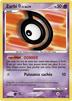 Carte Pokémon Zarbi D 68/130 de la série Diamant & Perle en vente au meilleur prix