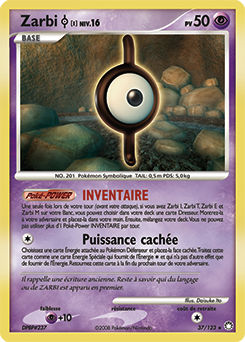 Carte Pokémon Zarbi I 37/123 de la série Trésors Mystérieux en vente au meilleur prix