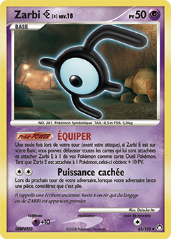 Carte Pokémon Zarbi E 65/123 de la série Trésors Mystérieux en vente au meilleur prix