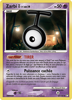Carte Pokémon Zarbi T 67/123 de la série Trésors Mystérieux en vente au meilleur prix