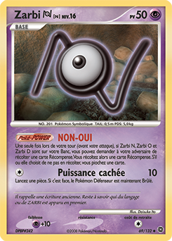 Carte Pokémon Zarbi N 69/132 de la série Merveilles Secrètes en vente au meilleur prix