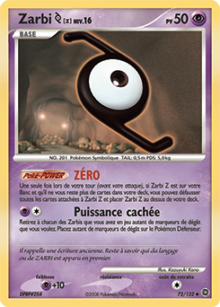 Carte Pokémon Zarbi Z 72/132 de la série Merveilles Secrètes en vente au meilleur prix