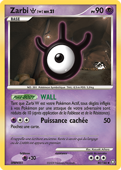 Carte Pokémon Zarbi W 80/146 de la série Eveil des Légendes en vente au meilleur prix