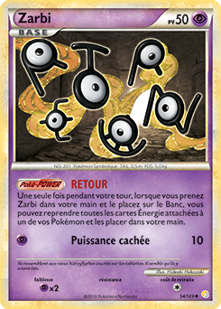 Carte Pokémon Zarbi 54/123 de la série HeartGold SoulSilver en vente au meilleur prix