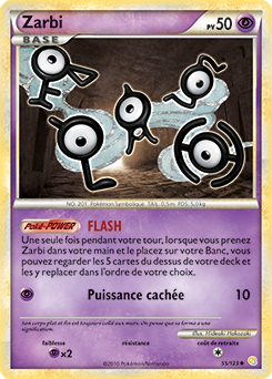 Carte Pokémon Zarbi 55/123 de la série HeartGold SoulSilver en vente au meilleur prix