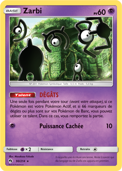 Carte Pokémon Zarbi 90/214 de la série Tonnerre Perdu en vente au meilleur prix