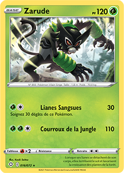 Carte Pokémon Zarude 016/072 de la série Destinées Radieuses en vente au meilleur prix