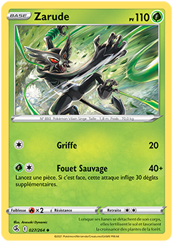 Carte Pokémon Peu commune Zarude 27/264 de la série Poing de Fusion