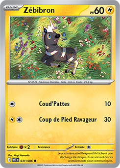 Carte Pokémon Communes Zébibron 31/86 de la série Flamme Blanche
