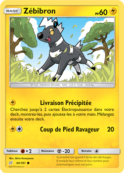 Carte Pokémon Zébibron 44/181 de la série Duo de Choc en vente au meilleur prix