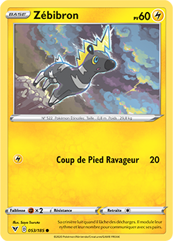 Carte Pokémon Zébibron 053/185 de la série Voltage Éclatant en vente au meilleur prix