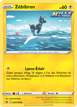 Carte Pokémon Zébibron 50/198 de la série Règne de Glace en vente au meilleur prix