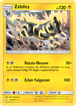 Carte Pokémon Zéblitz 45/181 de la série Duo de Choc en vente au meilleur prix