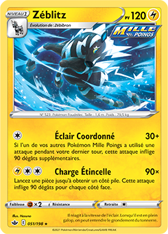 Carte Pokémon Zéblitz 51/198 de la série Règne de Glace en vente au meilleur prix