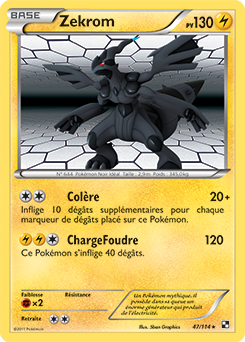 Carte Pokémon Zekrom 47/114 de la série Noir & Blanc en vente au meilleur prix