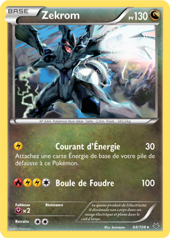 Carte Pokémon Zekrom 64/108 de la série Ciel Rugissant en vente au meilleur prix