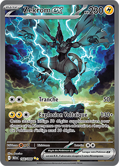 Carte Pokémon Illustration spéciale rare Zekrom ex 166/86 de la série Foudre Noire