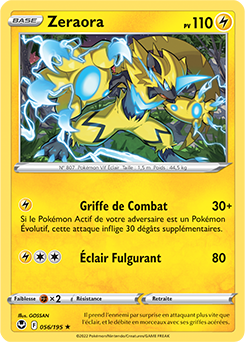 Carte Pokémon Zeraora 056/195 de la série Tempête Argentée en vente au meilleur prix