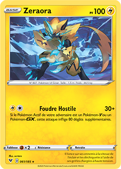 Carte Pokémon Zeraora 061/185 de la série Voltage Éclatant en vente au meilleur prix
