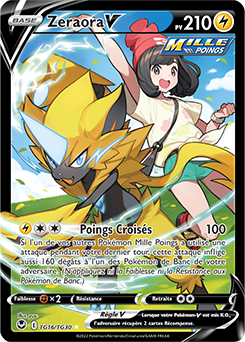 Carte Pokémon Ultra rare V Zeraora V TG16/TG30 de la série Tempête Argentée