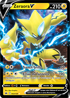 Carte Pokémon Zeraora V 053/159 de la série Zénith Suprême en vente au meilleur prix