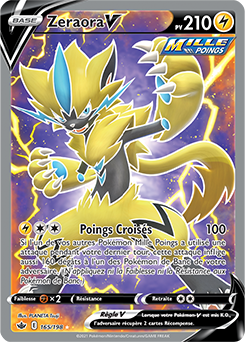 Carte Pokémon Zeraora V 165/198 de la série Règne de Glace en vente au meilleur prix