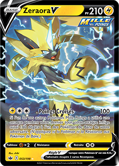 Carte Pokémon Zeraora V 53/198 de la série Règne de Glace en vente au meilleur prix