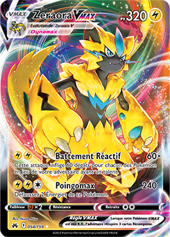 Carte Pokémon Zeraora VMAX 054/159 de la série Zénith Suprême en vente au meilleur prix