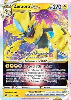 Carte Pokémon Zeraora VSTAR 055/159 de la série Zénith Suprême en vente au meilleur prix
