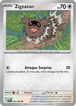 Carte Pokémon Communes Zigzaton 81/94 de la série Flammes Fantasmagoriques