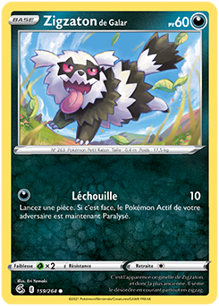 Carte Pokémon Zigzaton de Galar 159/264 de la série Poing de Fusion en vente au meilleur prix