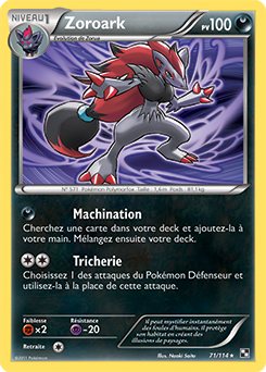 Carte Pokémon Holographique Rare Zoroark 71/114 de la série Noir & Blanc