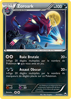 Carte Pokémon Zoroark 71/108 de la série Explorateurs Obscurs en vente au meilleur prix