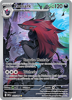 Carte Pokémon Illustration rare Zoroark 143/86 de la série Flamme Blanche