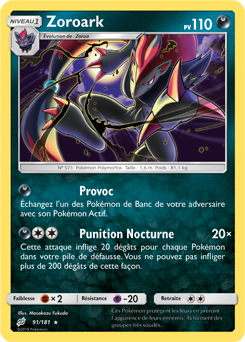 Carte Pokémon Zoroark 91/181 de la série Duo de Choc en vente au meilleur prix