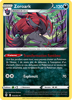 Carte Pokémon Zoroark 103/203 de la série Évolution Céleste en vente au meilleur prix